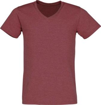 HD-T-Shirt – V-Ausschnitt maroon-marl
