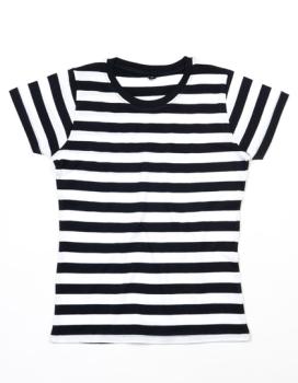 Stripy T Damen black-white
