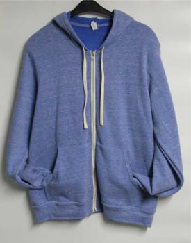 Unisex Triblend Kapuzen Sweatjacke  blue triblend
