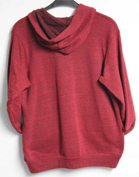 Unisex Triblend Kapuzen Sweatjacke  dark red triblend